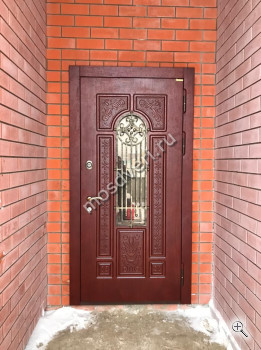 Элитная входная дверь остекленная с ковкой - купить от производителя Мосдвери Элитная входная дверь остекленная с ковкой